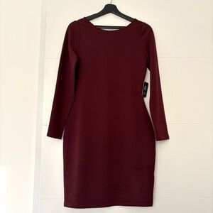 Express Long Sleeve Dress in Burgundy Red Brand New